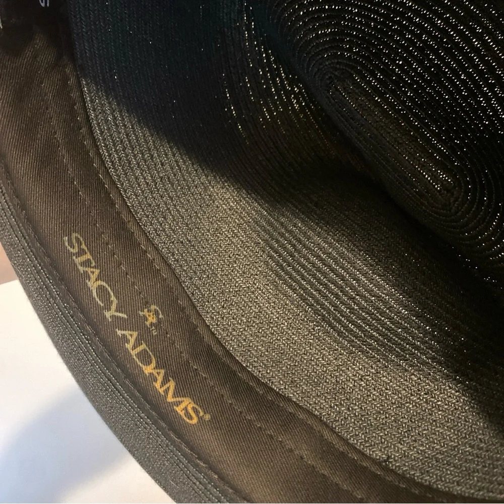 Stacy Adams Black Straw Fedora with Feather Detail - Picture 8 of 8